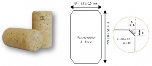 Агломерированная Пробка 35x23mm, 