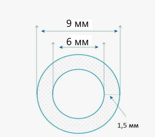 Шланг силиконовый, 6х1,5 мм  фото 2