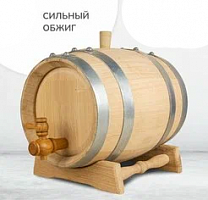 Дубовая бочка 5 литров сильный обжиг с краником